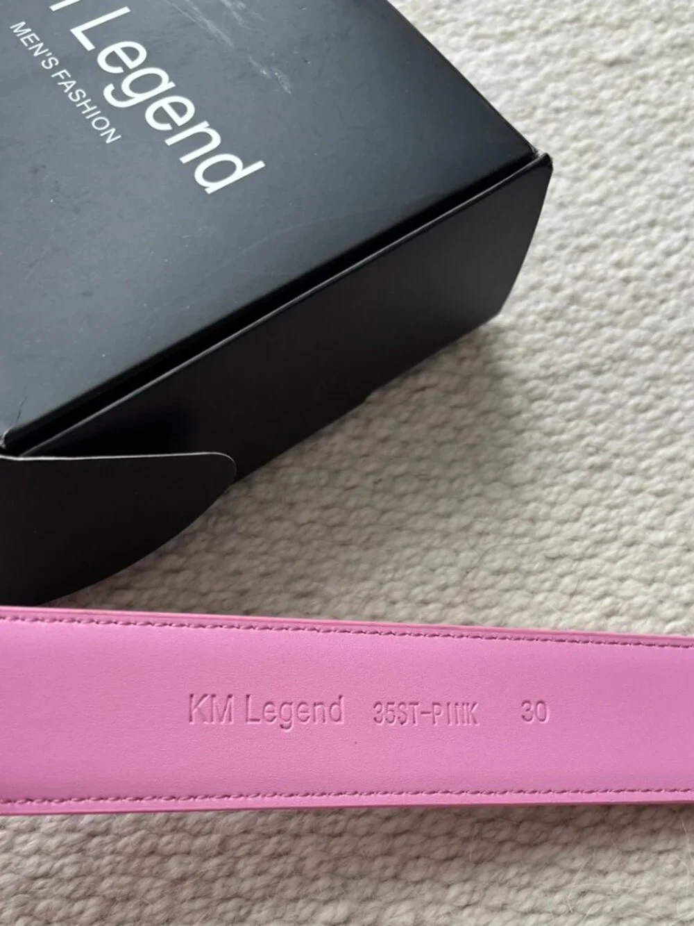 KM Legend Pink Leather Belt Size 30